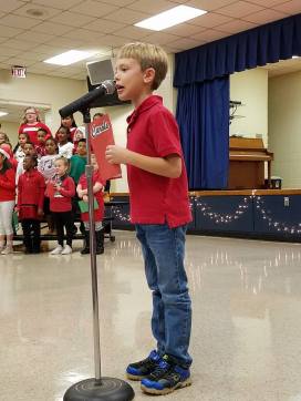 Alex at 2nd grade musical